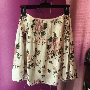 Floral white pink skirt